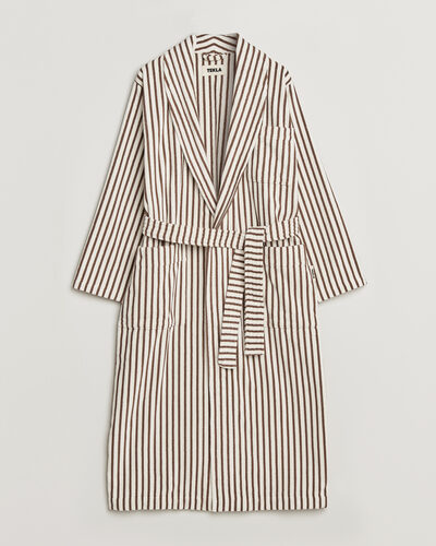 Tekla Organic Terry Classic Bathrobe Kodiak Stripes