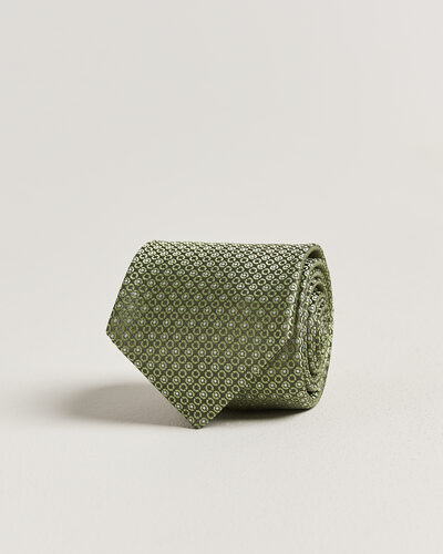 Canali Jacquard Silk Tie Grass Green