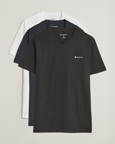 Belstaff 3-Pack Crew Neck T-Shirt Black/Dark Ink/White