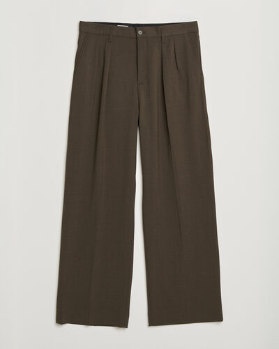 Filippa K Milo Wide Wool Trousers Walnut Brown