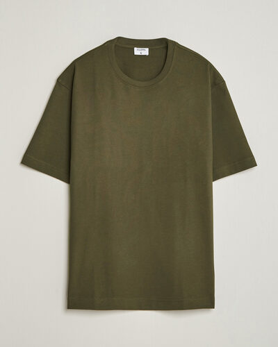 Filippa K Heavy Cotton Crew Neck T-Shirt Dark Moss Green
