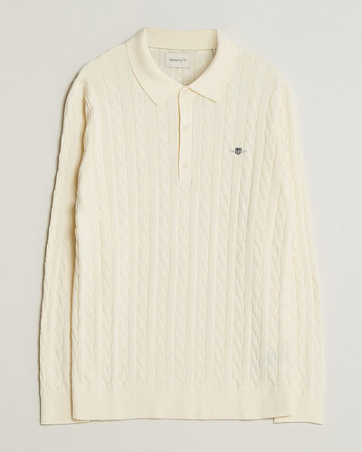 Gant Cotton Cable Polo Cream