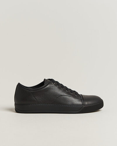 Lanvin DBB1 Grain Leather Cap Toe Sneaker Black