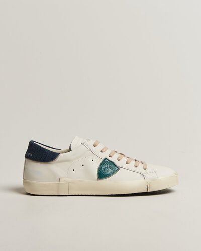 Philippe Model PRSX Low Top Suede Sneaker White/Blue