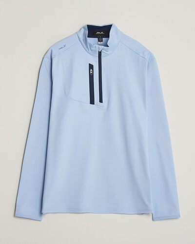 Polo Ralph Lauren Luxury Jersey Half Zip Pebble Blue