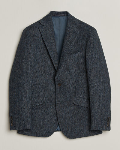 Walker Slater Edward Harris Tweed Herringbone Blazer Navy