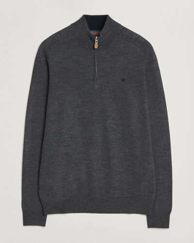 Morris John Merino Half Zip Grey