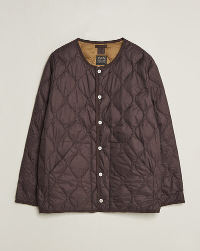TAION Military Crew Neck Down Jacket Dark Choco