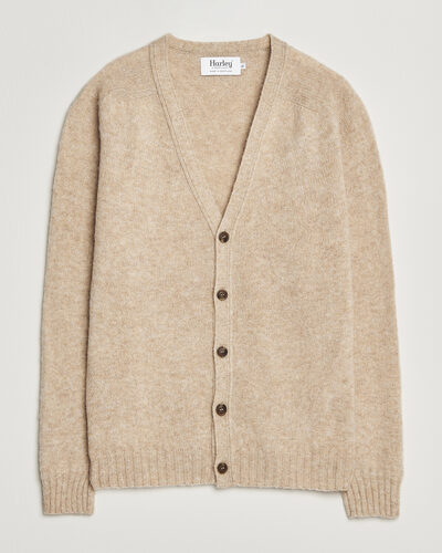 Harley Of Scotland Brushed Supersoft Lambswool Cardigan Calico