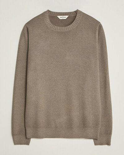 Gran Sasso Wool/Cashmere Washed Crew Neck Brown Melange