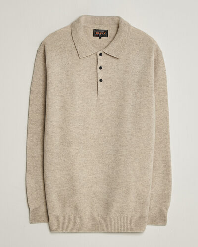 BEAMS PLUS Knitted Wool Polo Beige