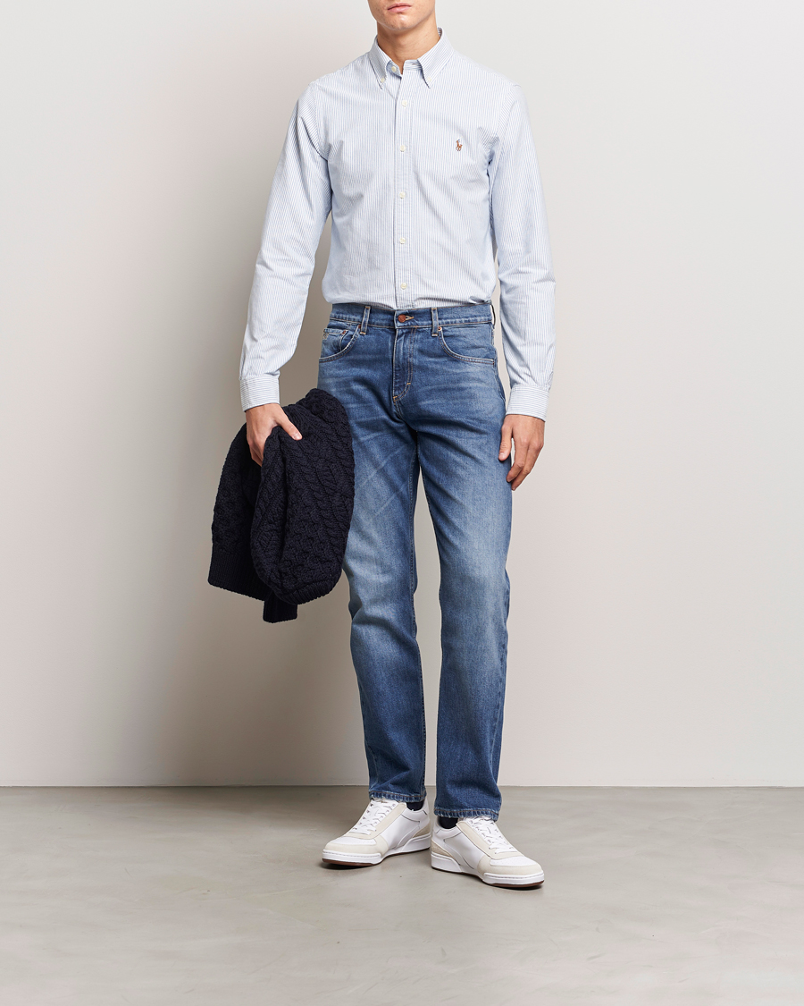 Herren | Hemden | Polo Ralph Lauren | Slim Fit Shirt Oxford Stripes Blue