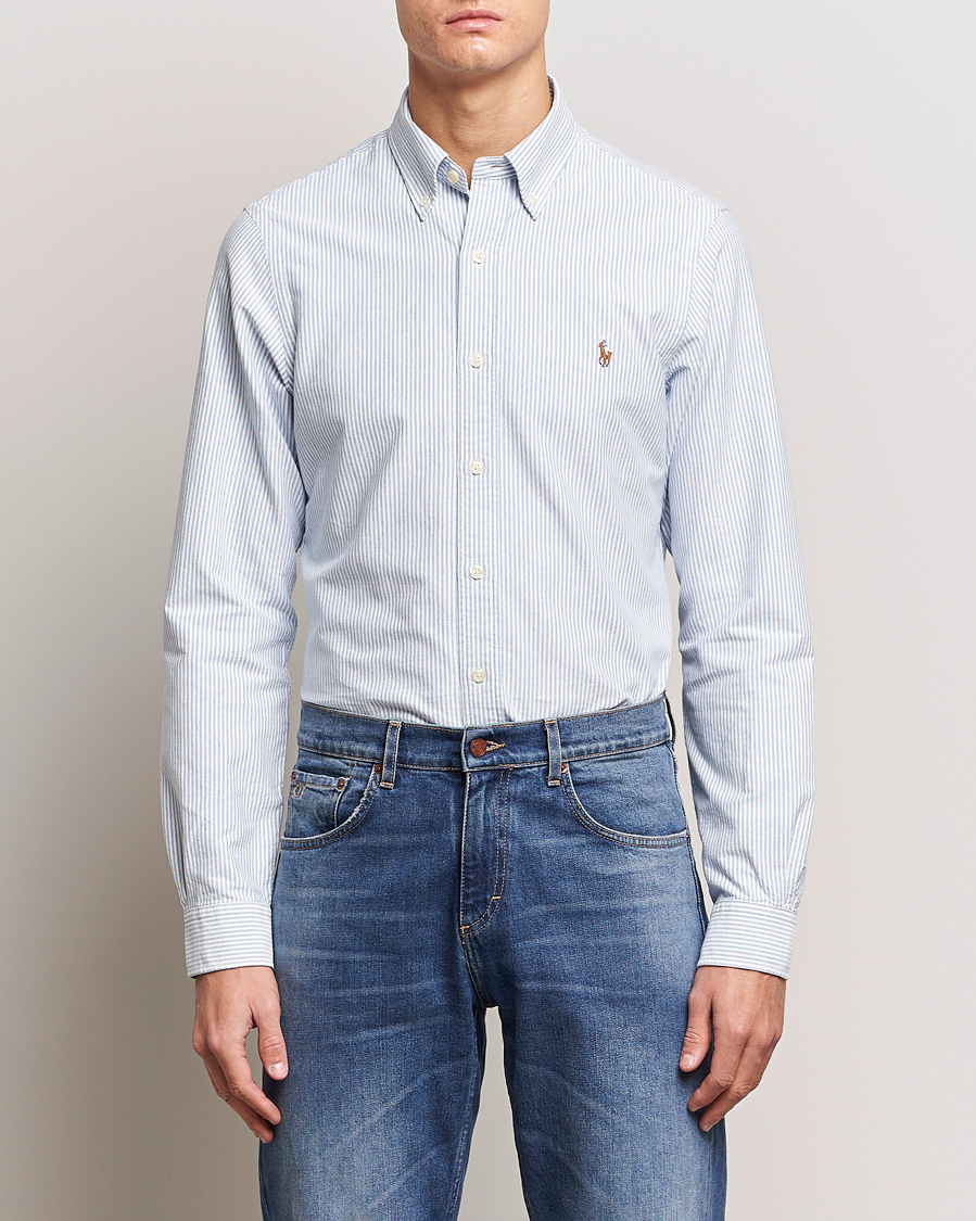 Herren | Stilsegment Casual Classics | Polo Ralph Lauren | Slim Fit Shirt Oxford Stripes Blue