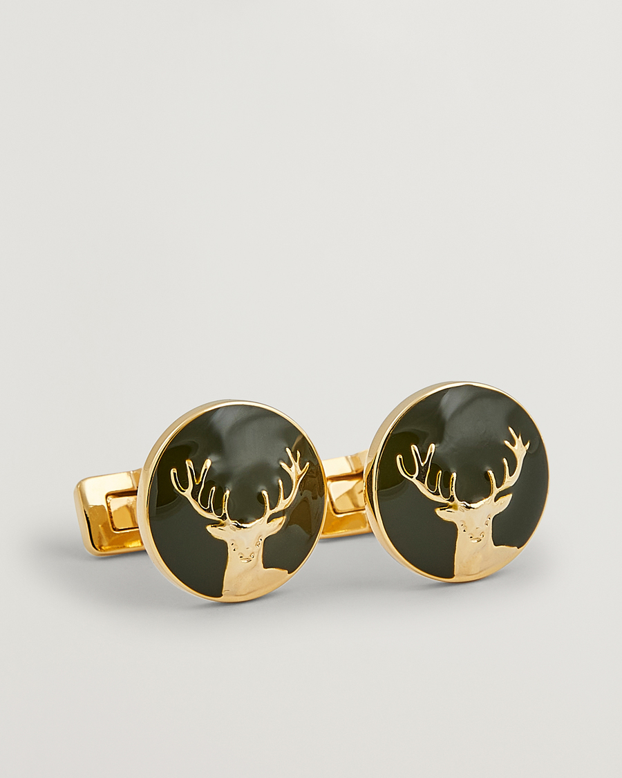 Herren | Manschettenknöpfe | Skultuna | Cuff Links Hunter Dear Gold/Green