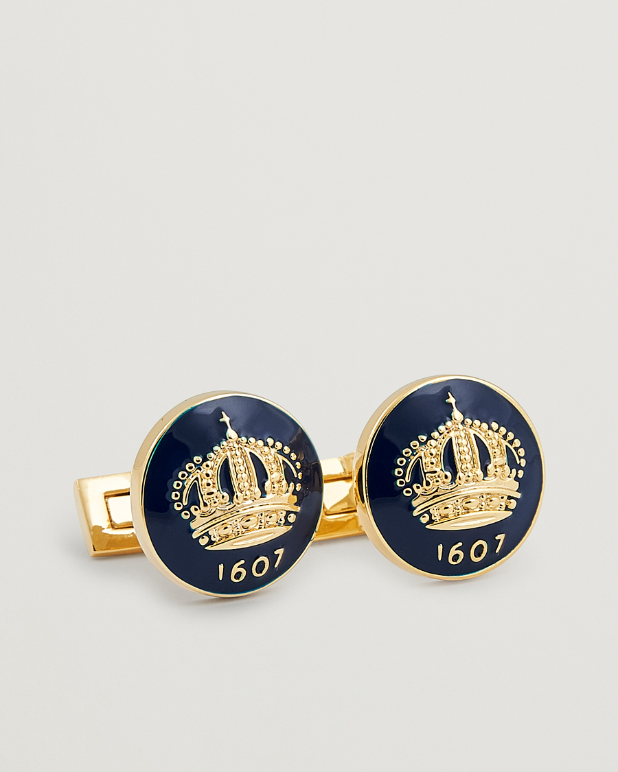 Herren | Skultuna Cuff Links The Crown Gold/Royal Blue | Skultuna | Cuff Links The Crown Gold/Royal Blue