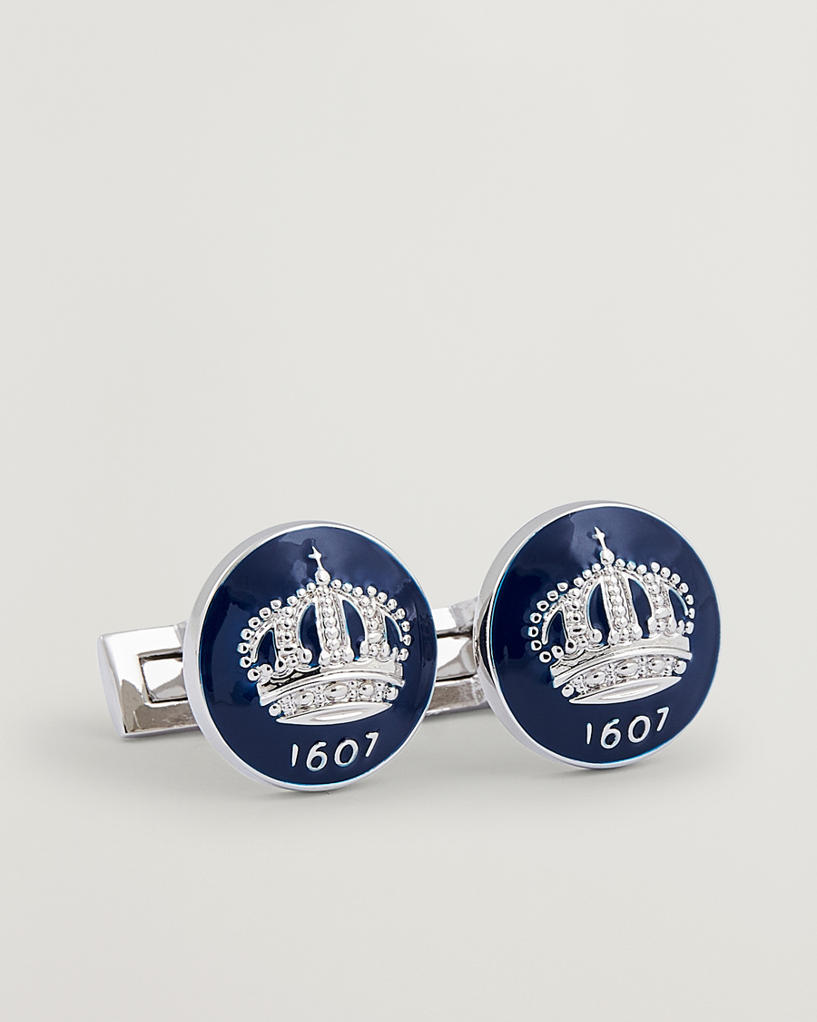 Herren | Skultuna Cuff Links The Crown Silver/Royal Blue | Skultuna | Cuff Links The Crown Silver/Royal Blue
