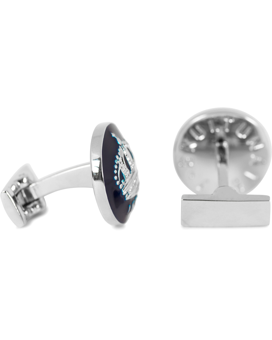 Herren | Skultuna Cuff Links The Crown Silver/Royal Blue | Skultuna | Cuff Links The Crown Silver/Royal Blue