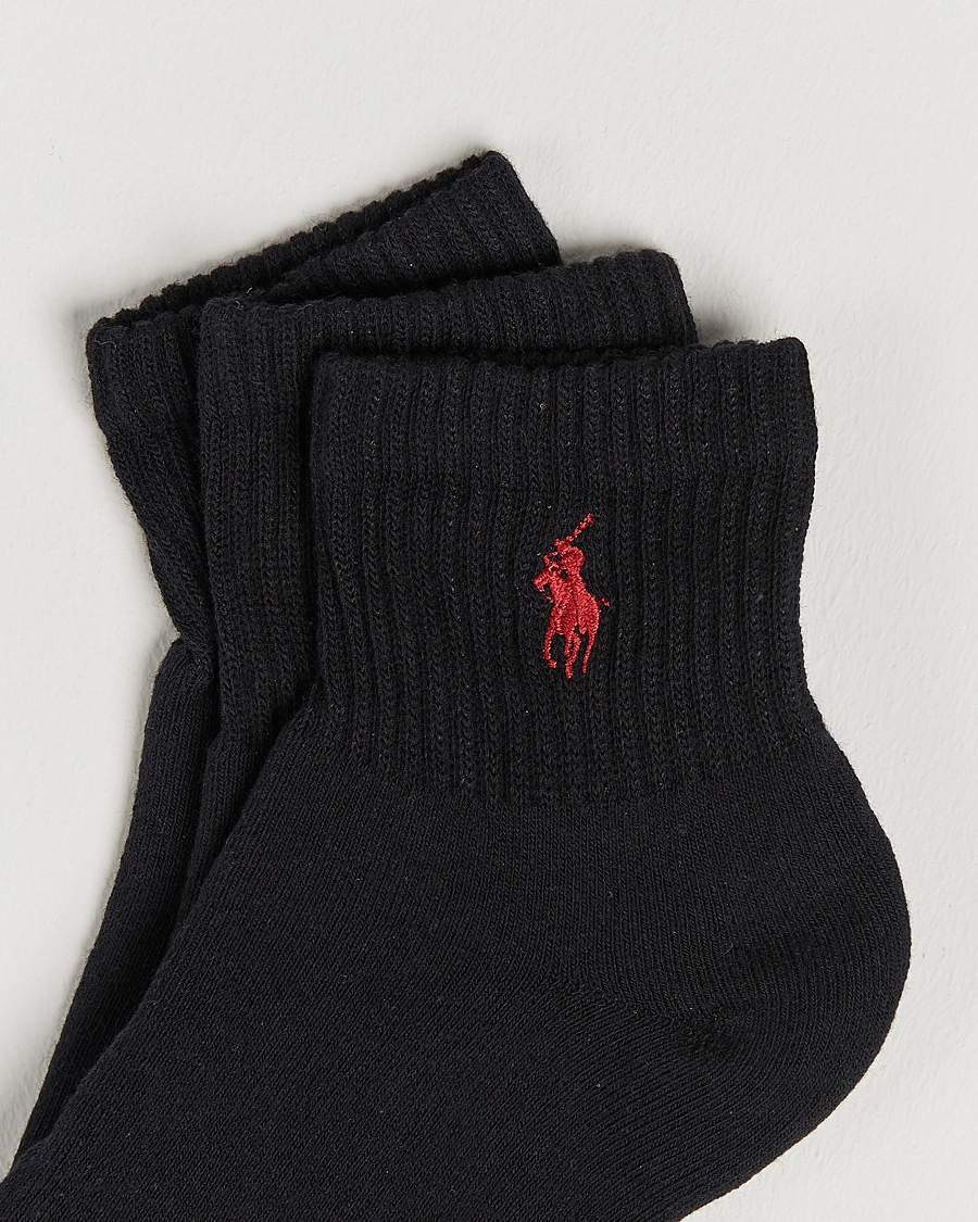 Herren | Stilsegment Casual Classics | Polo Ralph Lauren | 3-Pack Sport Quarter Socks Black