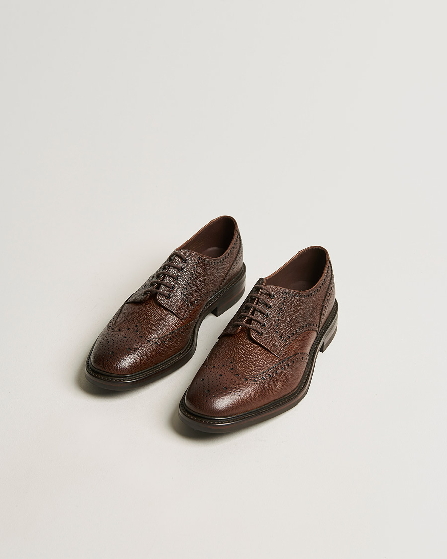 Herren | Handgefertigte Schuhe - Schuhspanner inklusive | Loake 1880 | Badminton Brogue Dark Brown Grain