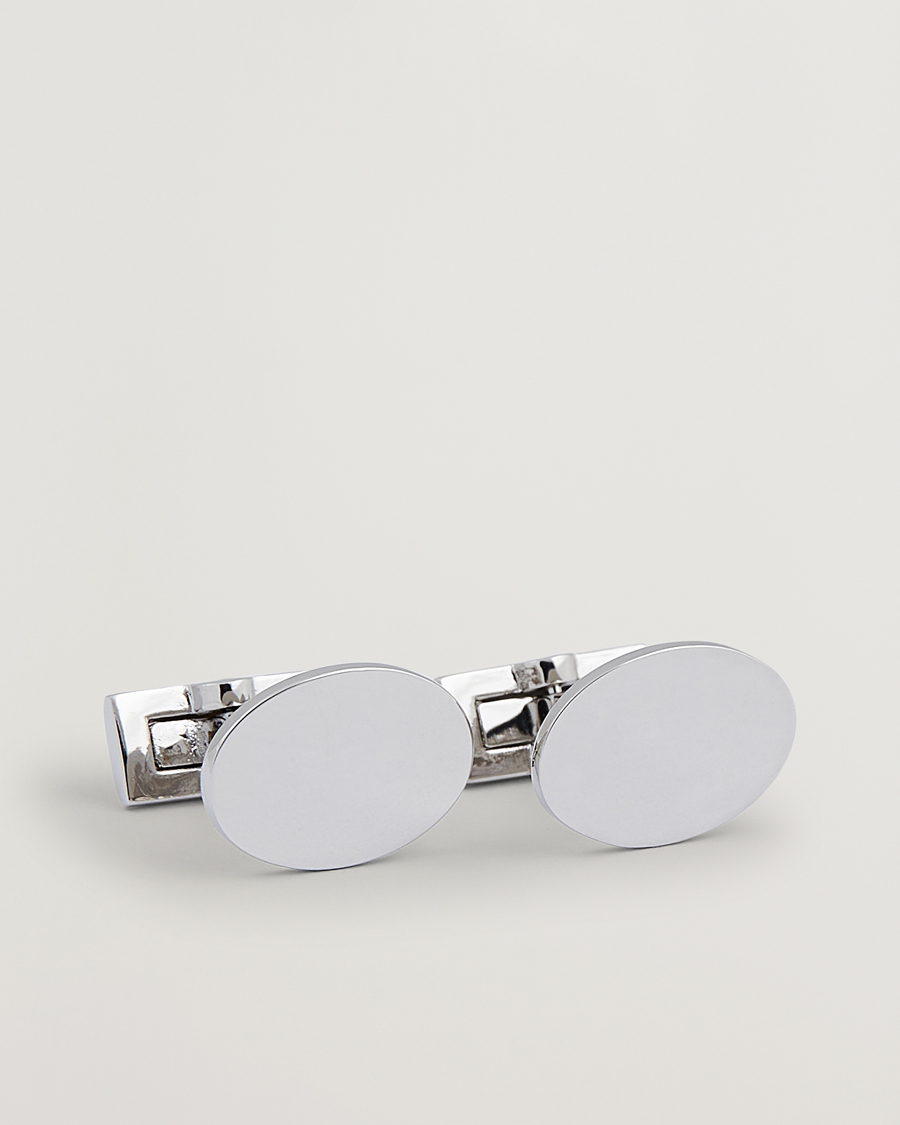 Herren | Skultuna Cuff Links Black Tie Collection Oval Silver | Skultuna | Cuff Links Black Tie Collection Oval Silver