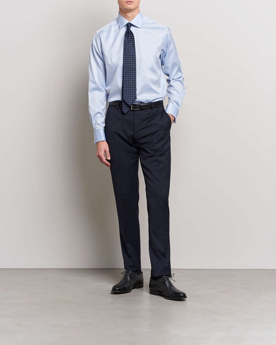 Herren | Businesshemden | Eton | Contemporary Fit Shirt Double Cuff Blue