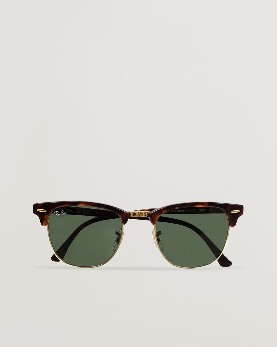 Herren | Sonnenbrillen | Ray-Ban | Clubmaster Sunglasses Mock Tortoise/Crystal Green
