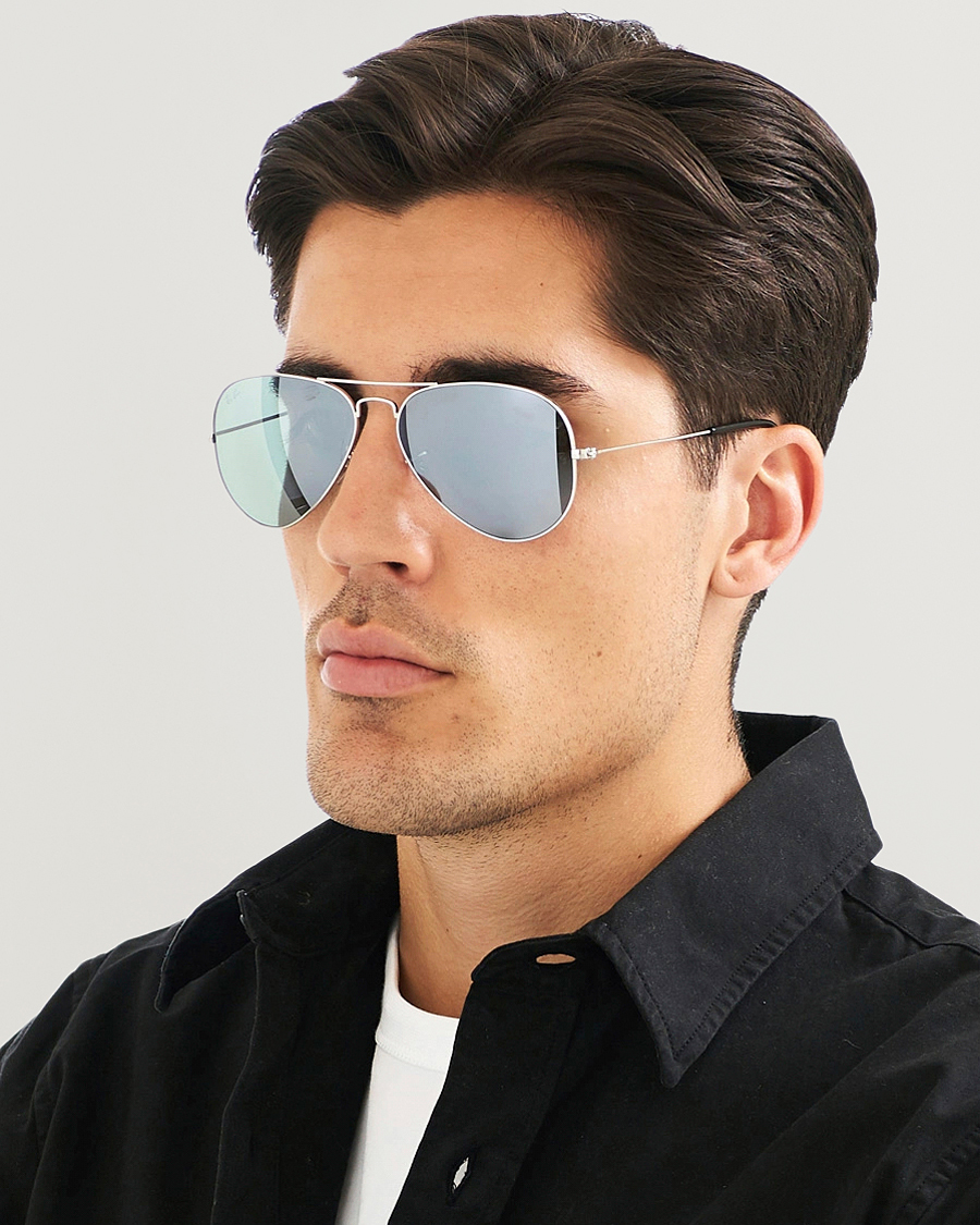 Herren | Accessoires | Ray-Ban | 0RB3025 Aviator Large Metal Sunglasses Silver/Grey Mirror