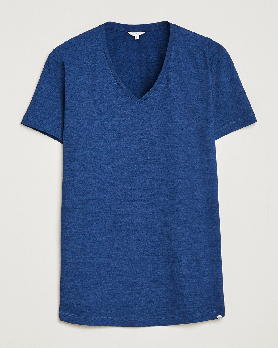 Herren | T-Shirts | Orlebar Brown | OB V-Neck Tee Denim Pigment