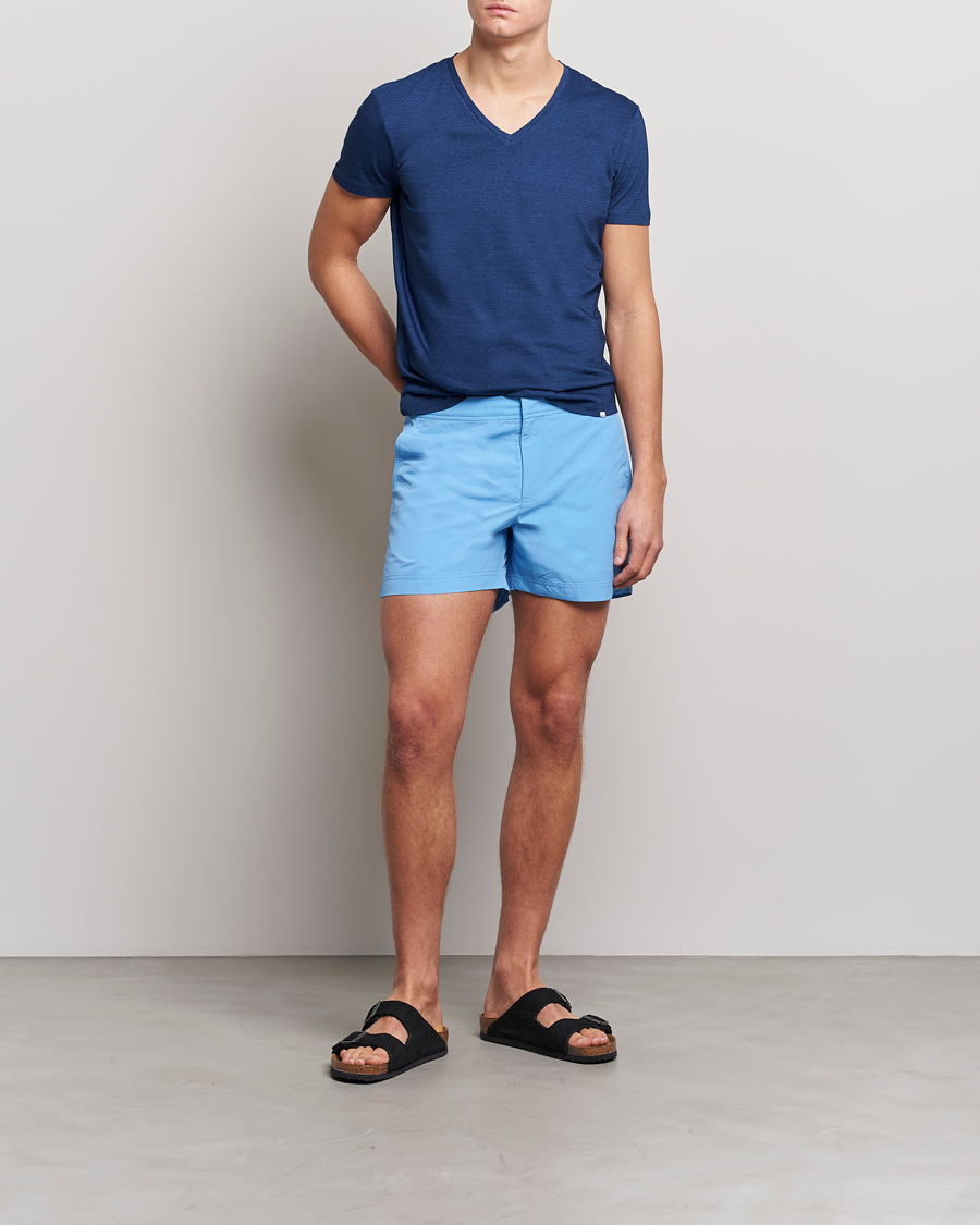 Herren | T-Shirts | Orlebar Brown | OB V-Neck Tee Denim Pigment