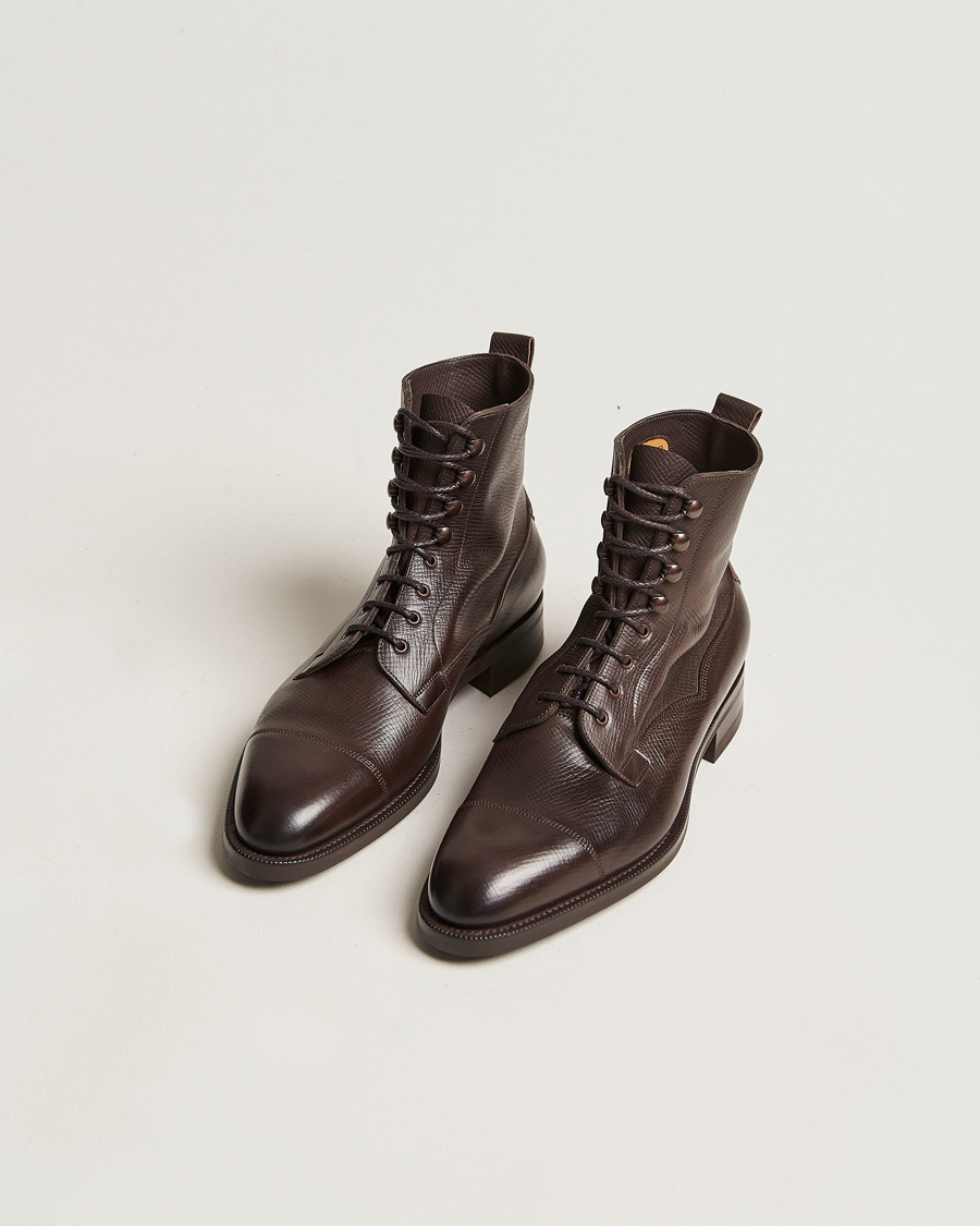 Herren | Schuhe | Edward Green | Galway Grained Boot Dark Brown Utah Calf