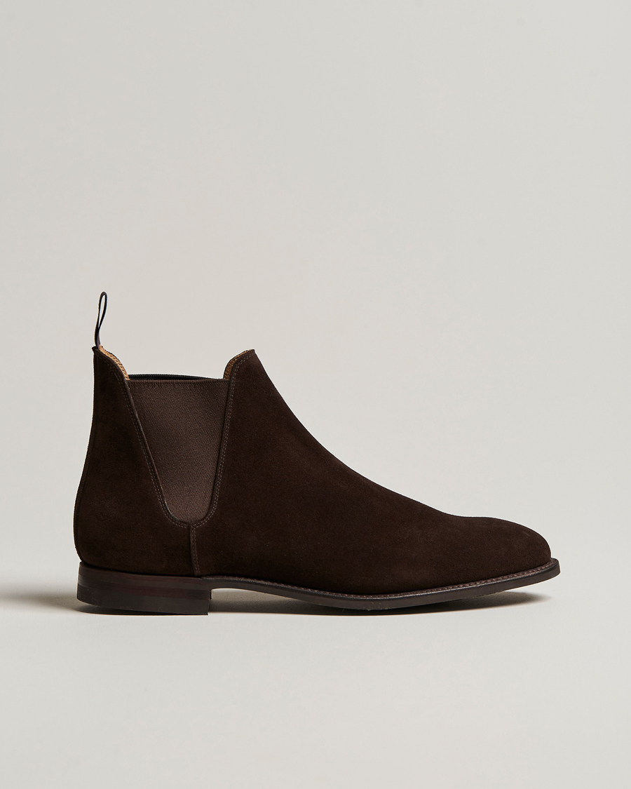 Herren | Boots | Crockett & Jones | Chelsea 8 Boot Dark Brown Suede