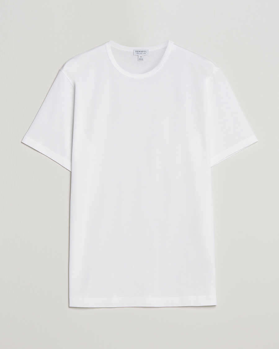 Herren | T-Shirts | Sunspel | Crew Neck Q82 Cotton T-Shirt White