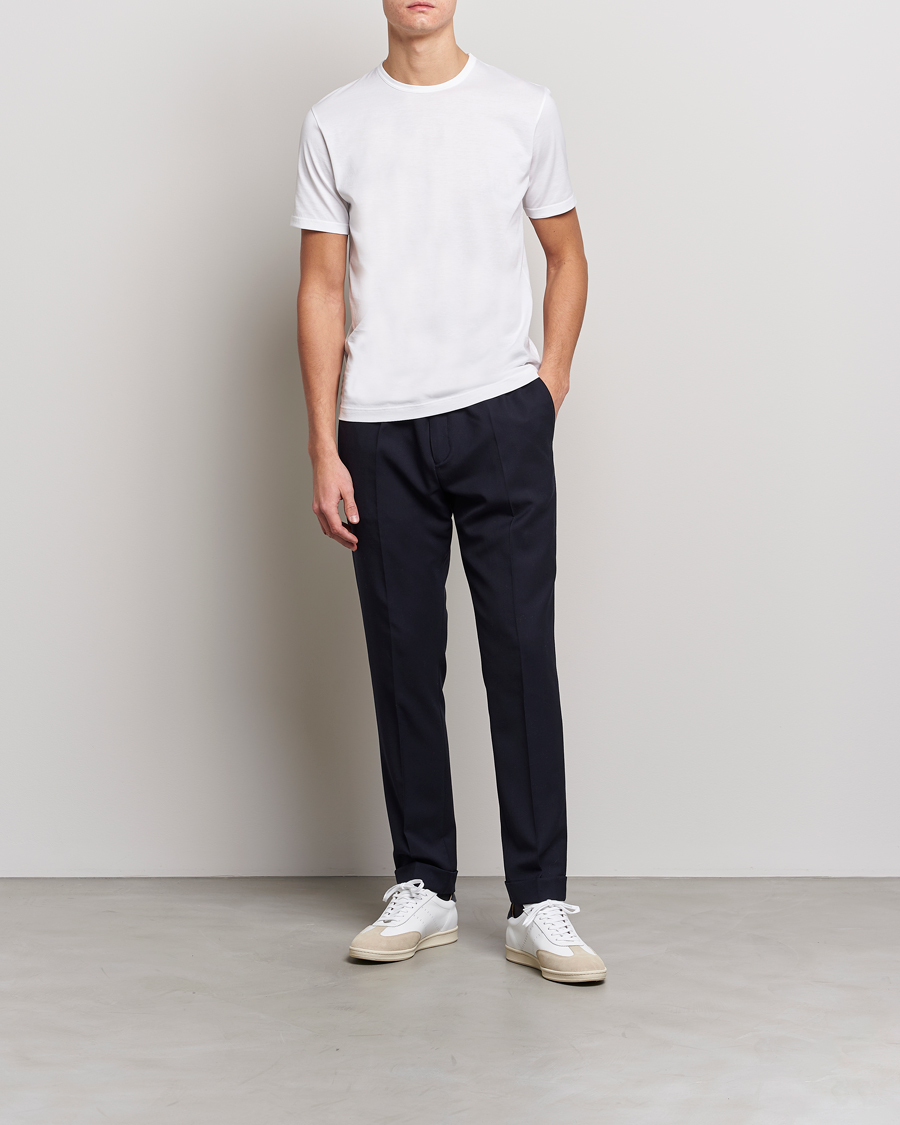 Herren | T-Shirts | Sunspel | Crew Neck Q82 Cotton T-Shirt White