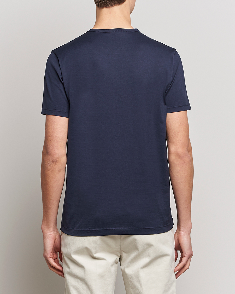 Herren | T-Shirts | Sunspel | Crew Neck Q82 Cotton T-Shirt Navy