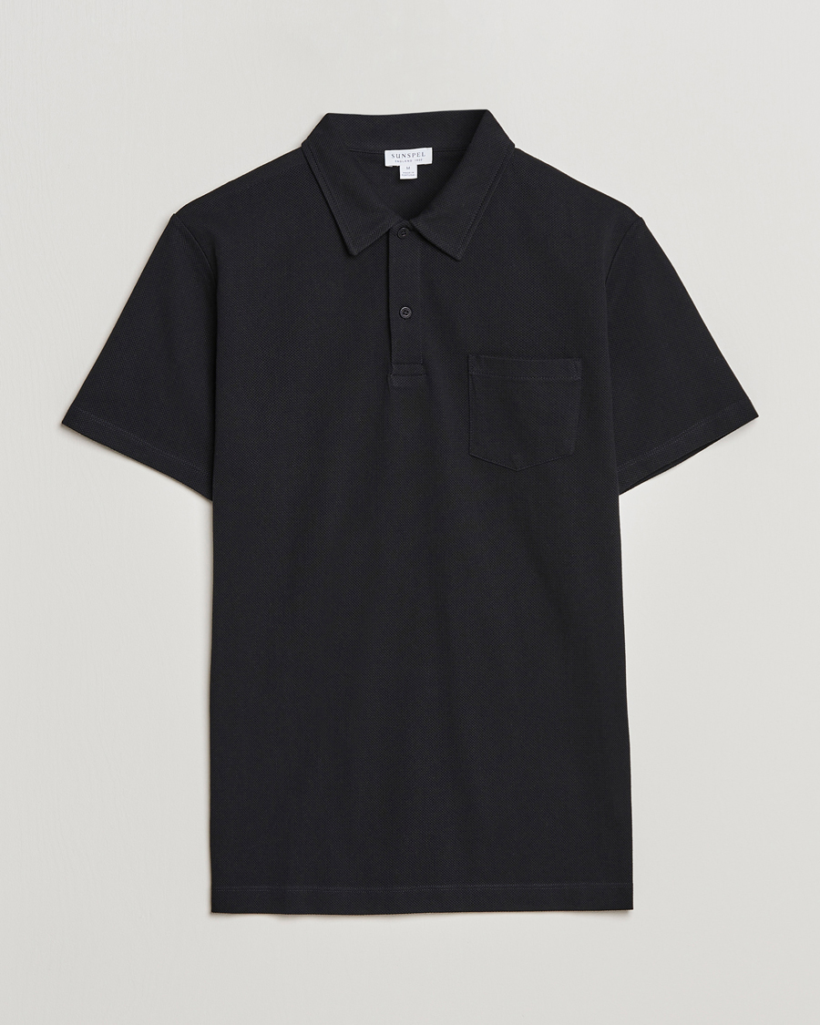 Herren | Poloshirts | Sunspel | Riviera Polo Shirt Black
