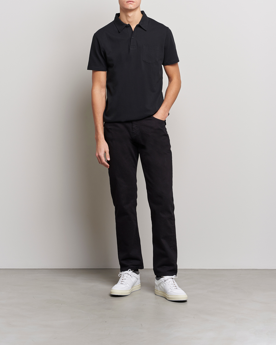 Herren | Poloshirts | Sunspel | Riviera Polo Shirt Black