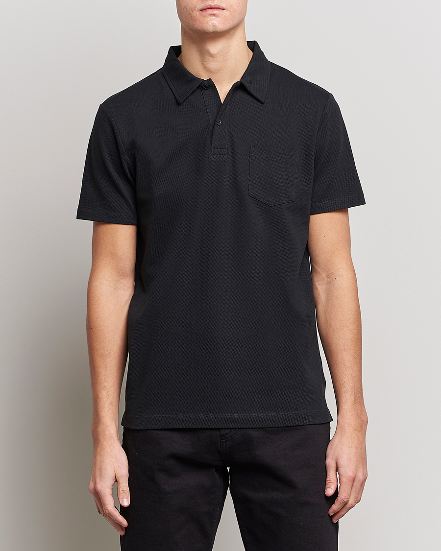 Herren | Kurzarm-Poloshirts | Sunspel | Riviera Polo Shirt Black