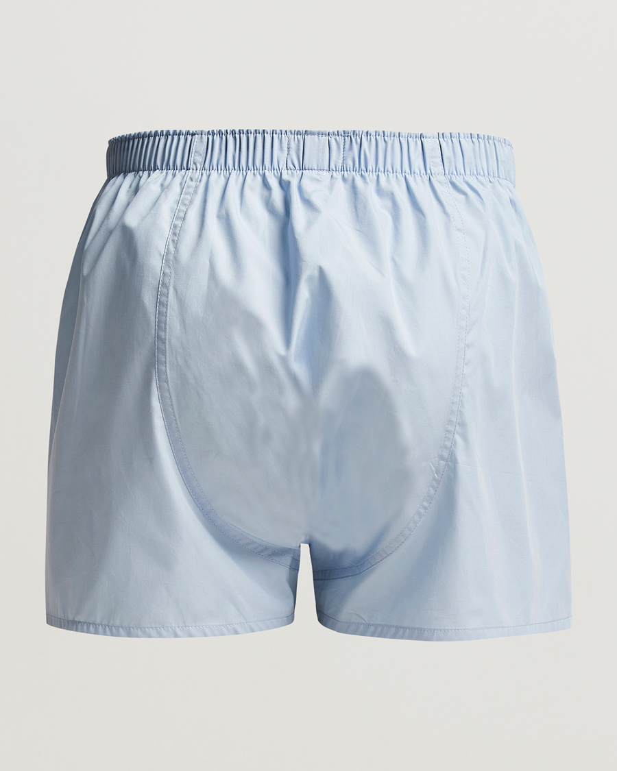 Herren | Best of British | Sunspel | Classic Woven Cotton Boxer Shorts Plain Blue