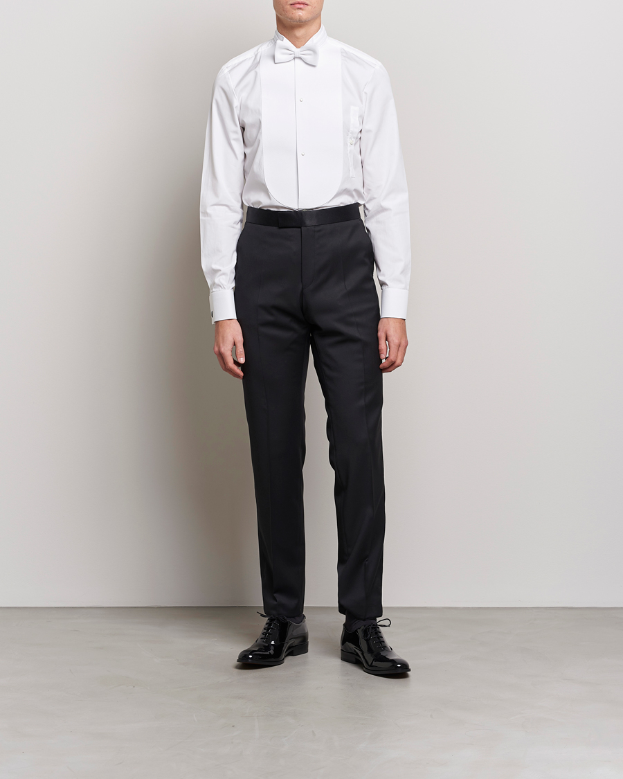 Herren | Formelle Hemden | Stenströms | Slimline Astoria Stand Up Collar Evening Shirt White