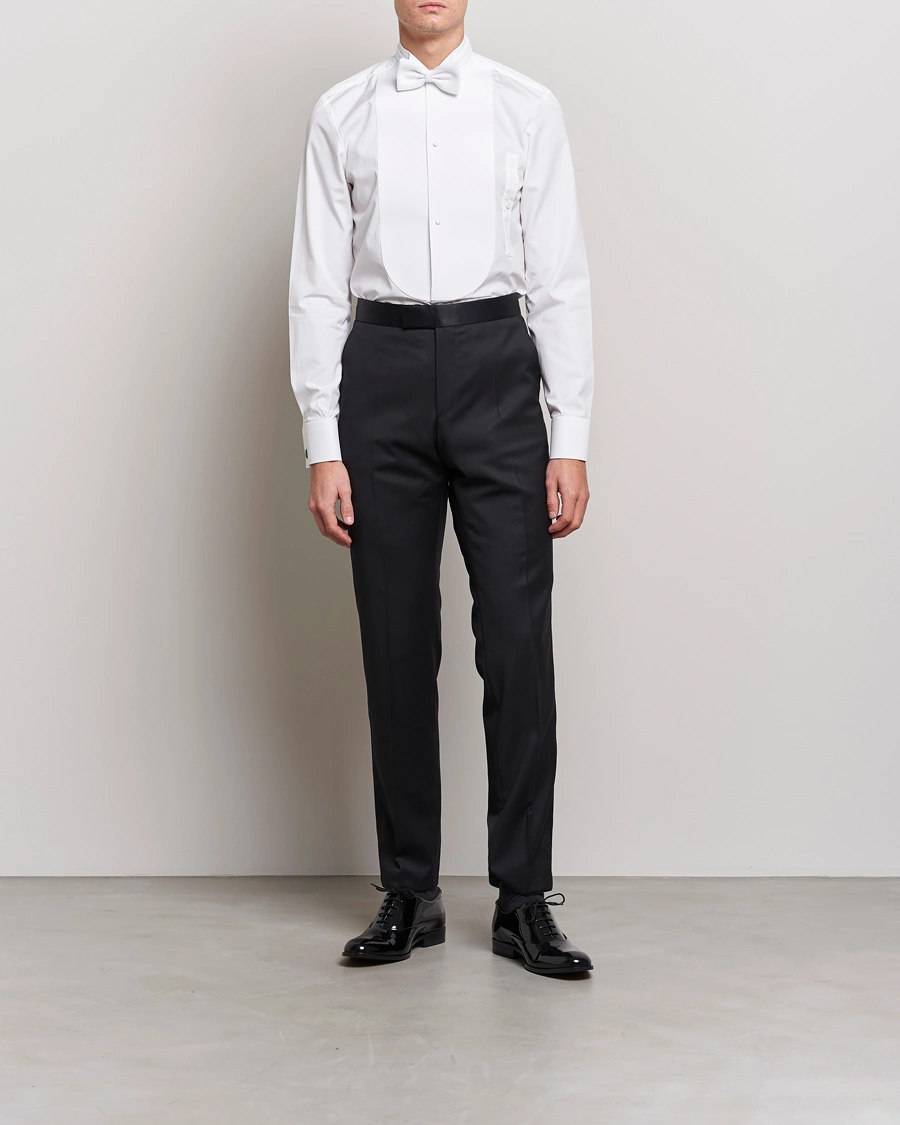 Herren | Hemden | Stenströms | Slimline Astoria Stand Up Collar Evening Shirt White