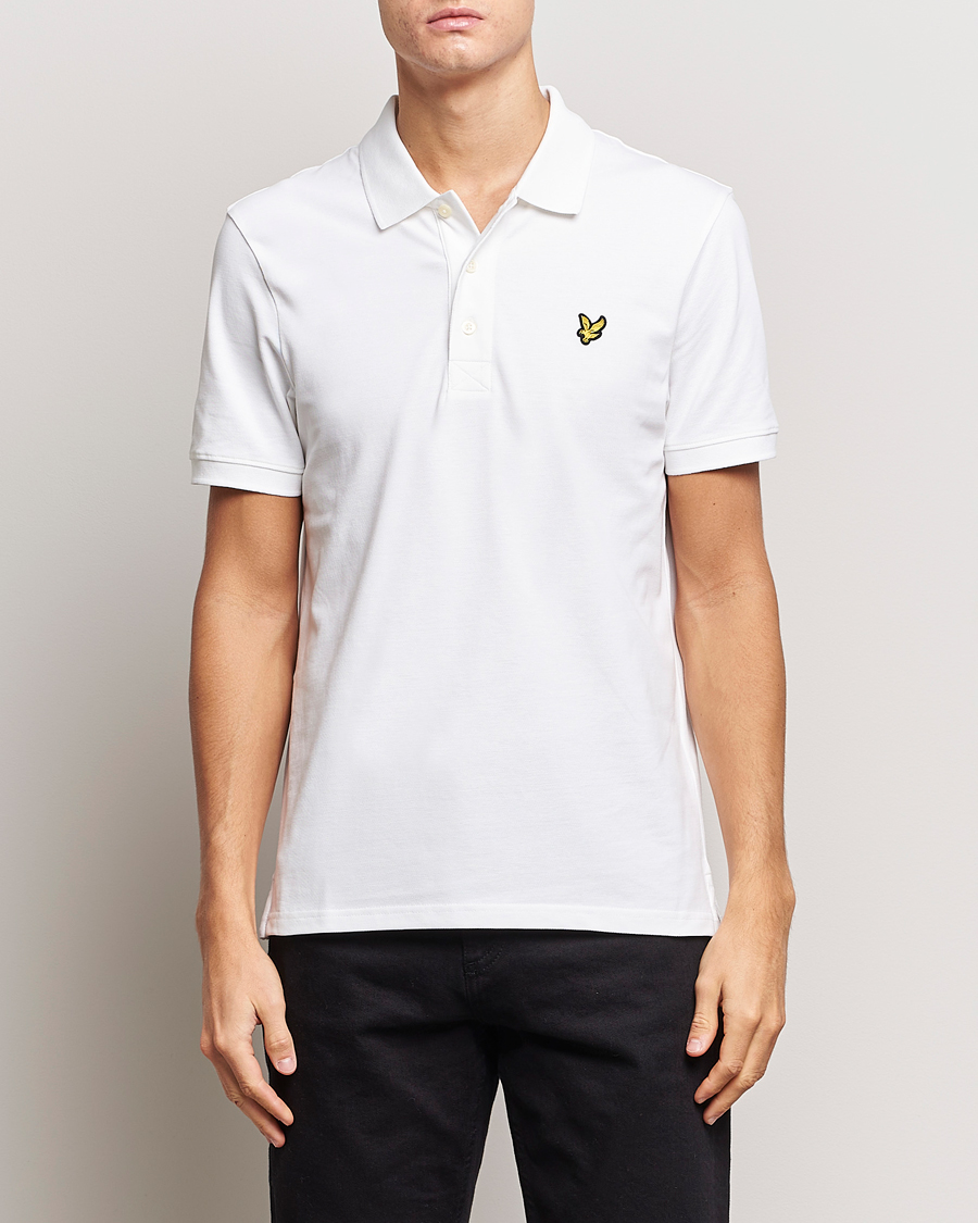 Herren | Kurzarm-Poloshirts | Lyle & Scott | Plain Pique Polo Shirt White