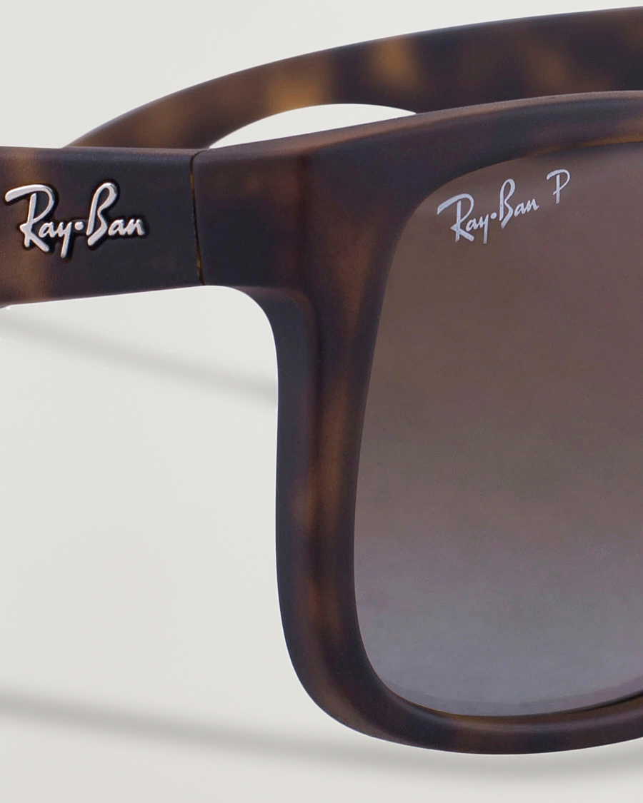 Herren | Sonnenbrillen | Ray-Ban | 0RB4165 Justin Polarized Wayfarer Sunglasses Havana/Brown
