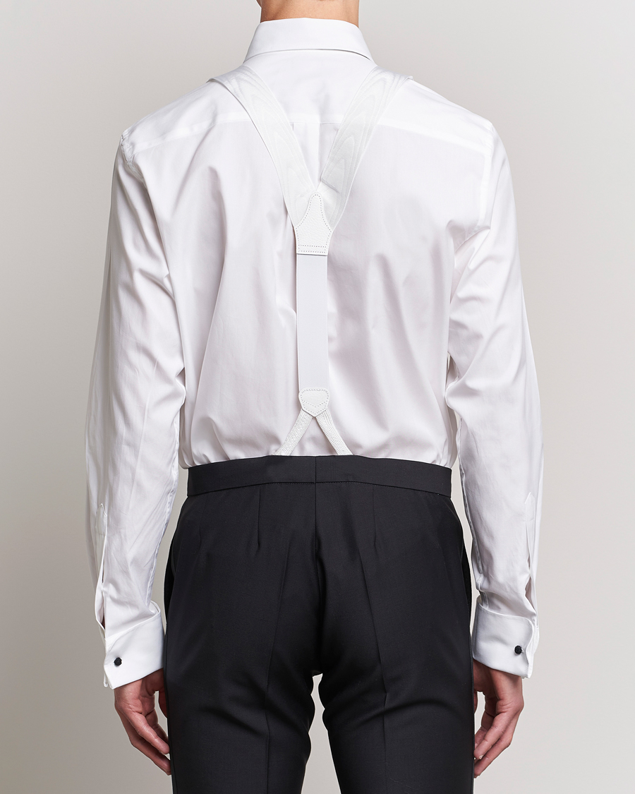 Herren | Albert Thurston Moiré Braces 40mm White | Albert Thurston | Moiré Braces 40mm White