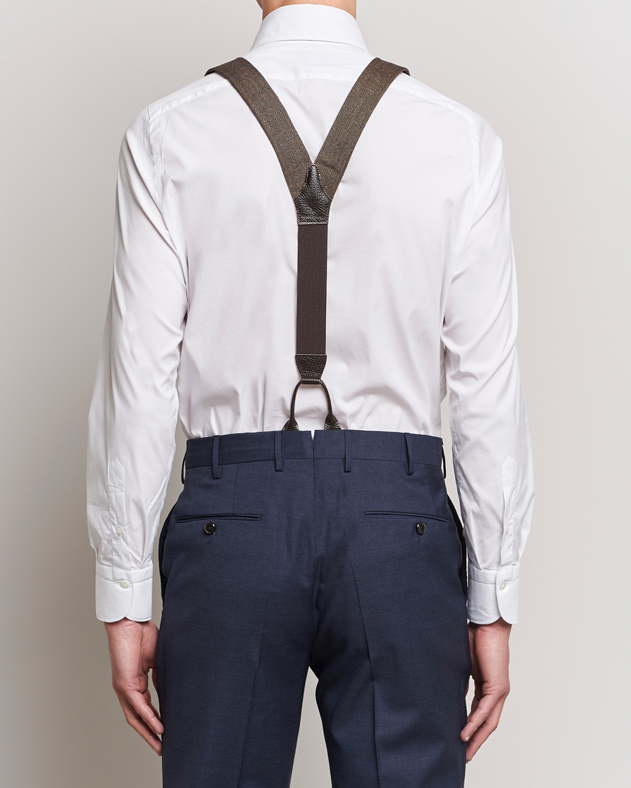 Herren | Albert Thurston Donegal Tweed Braces 40mm Dark Brown | Albert Thurston | Donegal Tweed Braces 40mm Dark Brown