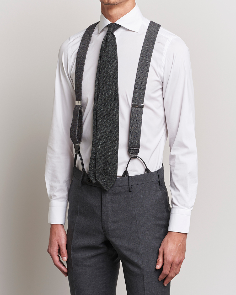 Herren | Stilsegment Formal | Albert Thurston | Donegal Tweed Braces 40mm Dark Grey 