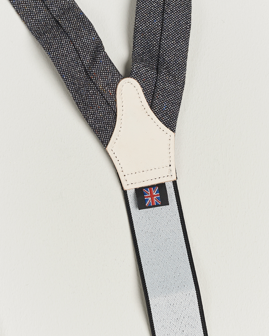 Herren | Albert Thurston Donegal Tweed Braces 40mm Dark Grey | Albert Thurston | Donegal Tweed Braces 40mm Dark Grey