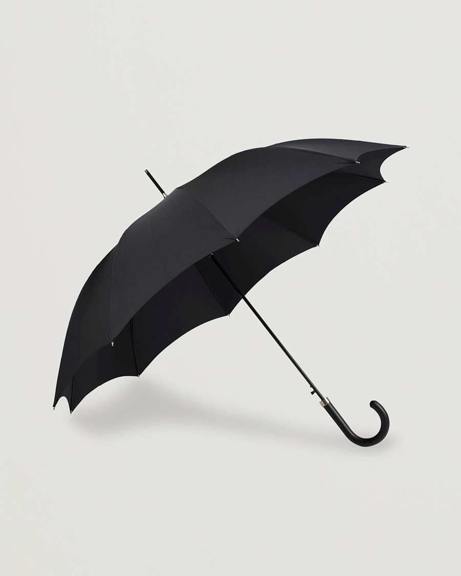 Herren | Fox Umbrellas Hardwood Automatic Umbrella Black | Fox Umbrellas | Hardwood Automatic Umbrella Black