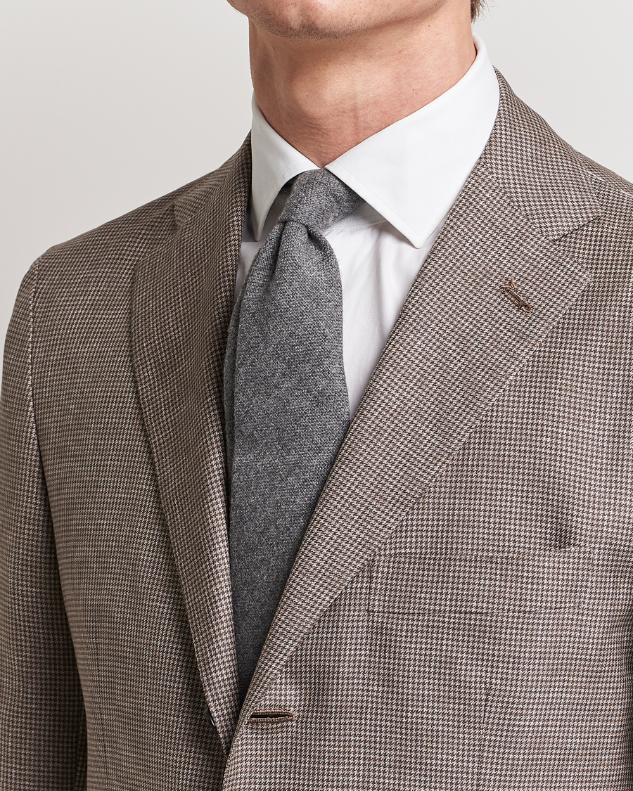 Herren | Drake's Cashmere 8 cm Tie Light Grey | Drake's | Cashmere 8 cm Tie Light Grey