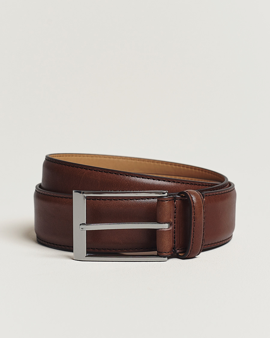 Herren | Gürtel | Tiger of Sweden | Helmi Leather 3,5 cm Belt Brown