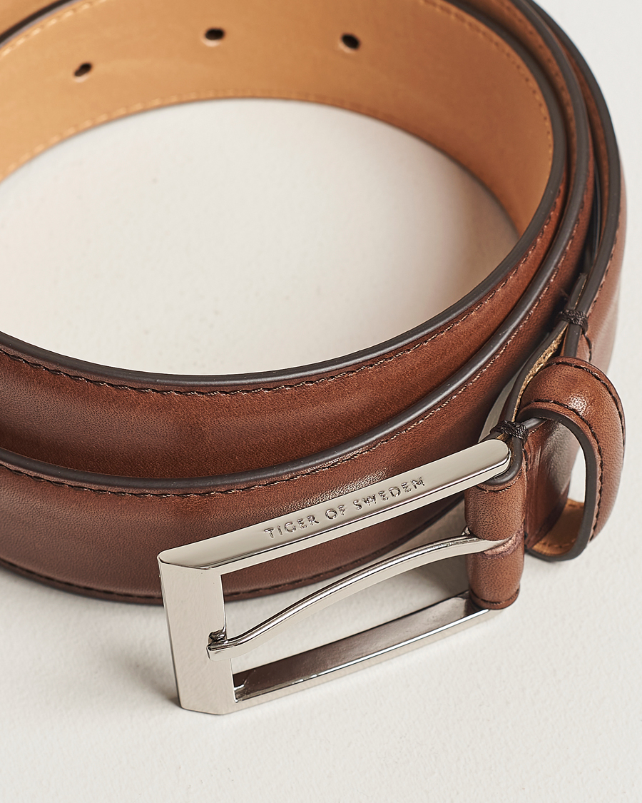 Herren | Cocktail | Tiger of Sweden | Helmi Leather 3,5 cm Belt Brown